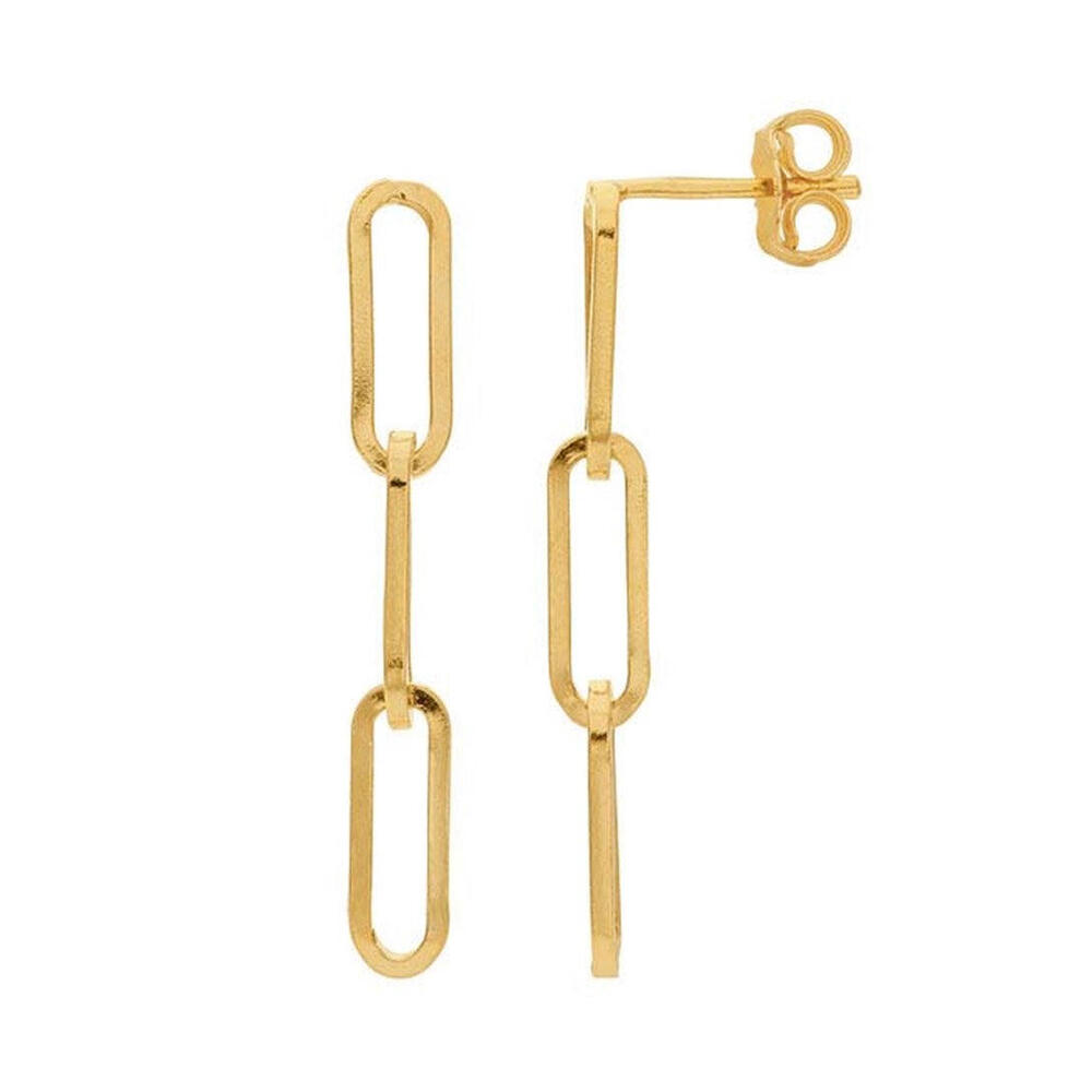 EARRINGS 14/20GF 30.5MM 3 LINK FLT PAPERCLIP